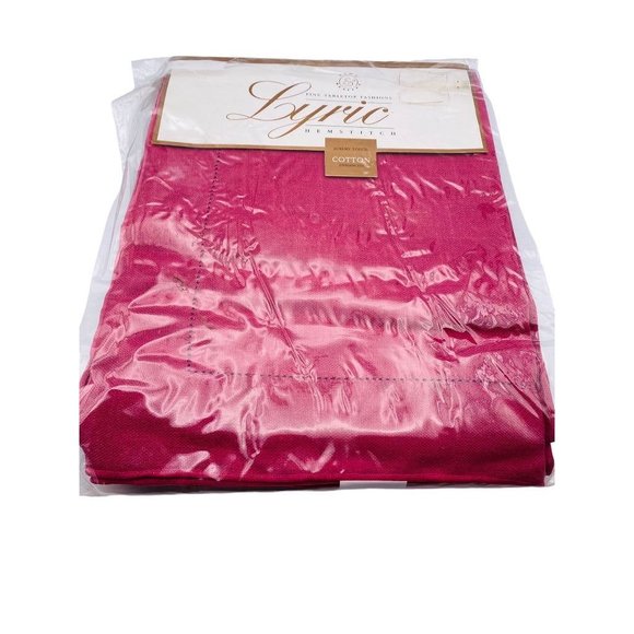 Lyric Hemstitch Berry Cotton Enhanced 60" x 104" Oblong Tablecloth - Picture 1 of 7